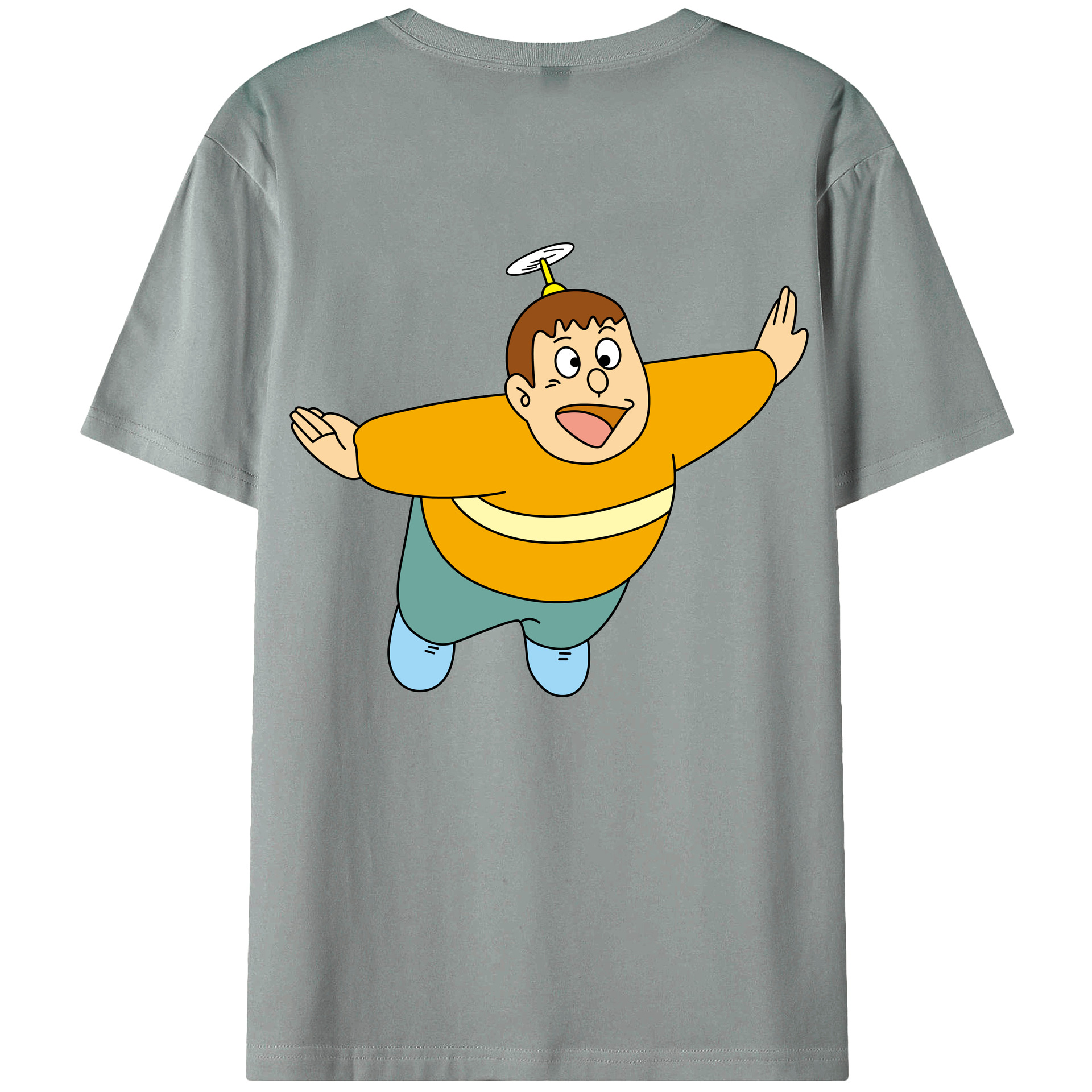 （画像用） ドラえもん 剛田武 Doraemon Gouta Takeshi 綿100％ メンズ半袖Tシャツ（バックプリント） 通気性